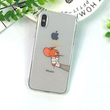 Funny Cartoon Phone Case For iPhone X XS Max XR Cute Mouse Cover for iphone 8 7 6 6S Plus 5 5S SE Soft Silicone Transparent Case