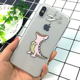 Funny Cartoon Phone Case For iPhone X XS Max XR Cute Mouse Cover for iphone 8 7 6 6S Plus 5 5S SE Soft Silicone Transparent Case
