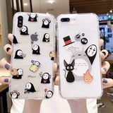 Japan cartoon Totoro Spirited Away Ghibli Miyazaki Anime Kaonashi Soft Clear Case For iPhone 11 11pro XR X 7 8Plus XS Max case