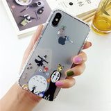 Japan cartoon Totoro Spirited Away Ghibli Miyazaki Anime Kaonashi Soft Clear Case For iPhone 11 11pro XR X 7 8Plus XS Max case