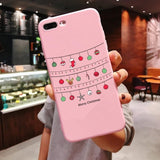 New Year Christmas Santa Claus snow deer Pink Silicone Candy Case Coque For iPhone 11 Pro Max 2019 Xs 6S 7 8 Plus X XS Max XR