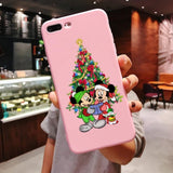 New Year Christmas Santa Claus snow deer Pink Silicone Candy Case Coque For iPhone 11 Pro Max 2019 Xs 6S 7 8 Plus X XS Max XR