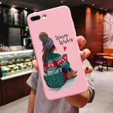 New Year Christmas Santa Claus snow deer Pink Silicone Candy Case Coque For iPhone 11 Pro Max 2019 Xs 6S 7 8 Plus X XS Max XR
