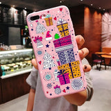 New Year Christmas Santa Claus snow deer Pink Silicone Candy Case Coque For iPhone 11 Pro Max 2019 Xs 6S 7 8 Plus X XS Max XR