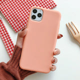 LACK Solid Color Silicone Couples Cases For iphone XR X XS Max 6 6S 7 8 Plus 11 11Pro Max Cute Candy Color Soft Simple Fashion Phone Case NEW