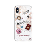Personalized Custom Name World Map Crown Heart Soft Clear Phone Case For iPhone 6 6S 7 8 Plus X XS 11 Pro max Huaiwei P10 20 30