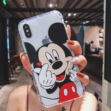 Cartoon Cute Mickey Minnie Soft Phone Case For iPhone 11Pro XR XS MAX 6 6s 8 X 7 Plus Clear Shockproof TPU Cover For iphone 7 8