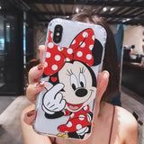Cartoon Cute Mickey Minnie Soft Phone Case For iPhone 11Pro XR XS MAX 6 6s 8 X 7 Plus Clear Shockproof TPU Cover For iphone 7 8