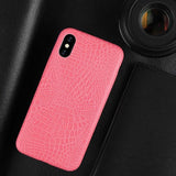 For iPhone XS XR XS Max Case Crocodile Texture Phone Case PU Leather Back Cover Coque For iPhone XR XS X 6 6s 7 8 Plus Soft Case