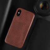 For iPhone XS XR XS Max Case Crocodile Texture Phone Case PU Leather Back Cover Coque For iPhone XR XS X 6 6s 7 8 Plus Soft Case