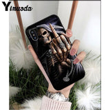 Yinuoda Grim reaper skull skeleton DIY Luxury High-end Protector Case for iPhone X XS MAX 6 6S 7 7plus 8 8Plus 5 5S XR