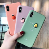 Lovebay Cute 3D Pattern Phone Case For iPhone 11 Pro XS Max XR X 8 7 6 6S Plus 11 Lovely Fruit Avocado Soft TPU Candy Back Cover
