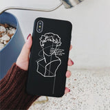 Fashion Soft TPU Pretty Girl Lisa Art David lines Painted Phone Case Coque Fundas For iPhone 6S 5s 7 8Plus X XS 11 Pro Max Cases