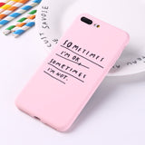 For iPhone 11 Pro Max 8 8Plus X 7 7Plus Soft TPU Silicone Matte Case Girl Sticker Memes Cool Quote Funny Words For  XS Max X XR