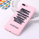 For iPhone 11 Pro Max 8 8Plus X 7 7Plus Soft TPU Silicone Matte Case Girl Sticker Memes Cool Quote Funny Words For  XS Max X XR