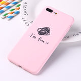 For iPhone 11 Pro Max 8 8Plus X 7 7Plus Soft TPU Silicone Matte Case Girl Sticker Memes Cool Quote Funny Words For  XS Max X XR