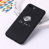 For iPhone 11 Pro Max 8 8Plus X 7 7Plus Soft TPU Silicone Matte Case Girl Sticker Memes Cool Quote Funny Words For  XS Max X XR