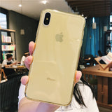 Lovebay For iPhone 7 Phone Case Clear Solid Candy Color For iPhone 11 Pro XS Max 6 6s 7 8 Plus X XR Soft TPU Silicone Back Cover