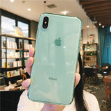 Lovebay For iPhone 7 Phone Case Clear Solid Candy Color For iPhone 11 Pro XS Max 6 6s 7 8 Plus X XR Soft TPU Silicone Back Cover