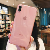 Lovebay For iPhone 7 Phone Case Clear Solid Candy Color For iPhone 11 Pro XS Max 6 6s 7 8 Plus X XR Soft TPU Silicone Back Cover