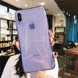 Lovebay For iPhone 7 Phone Case Clear Solid Candy Color For iPhone 11 Pro XS Max 6 6s 7 8 Plus X XR Soft TPU Silicone Back Cover