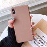 Moskado For iPhone 7 Phone Case Simple Solid Candy Color For iPhone 11 Pro X XR XS Max 6 6s 8 Plus Silicone Soft TPU Back Cover