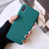 Moskado For iPhone 7 Phone Case Simple Solid Candy Color For iPhone 11 Pro X XR XS Max 6 6s 8 Plus Silicone Soft TPU Back Cover