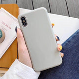 Moskado For iPhone 7 Phone Case Simple Solid Candy Color For iPhone 11 Pro X XR XS Max 6 6s 8 Plus Silicone Soft TPU Back Cover