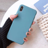 Moskado For iPhone 7 Phone Case Simple Solid Candy Color For iPhone 11 Pro X XR XS Max 6 6s 8 Plus Silicone Soft TPU Back Cover