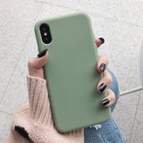 Moskado For iPhone 7 Phone Case Simple Solid Candy Color For iPhone 11 Pro X XR XS Max 6 6s 8 Plus Silicone Soft TPU Back Cover