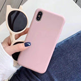 Moskado For iPhone 7 Phone Case Simple Solid Candy Color For iPhone 11 Pro X XR XS Max 6 6s 8 Plus Silicone Soft TPU Back Cover