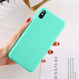 Moskado For iPhone 7 Phone Case Simple Solid Candy Color For iPhone 11 Pro X XR XS Max 6 6s 8 Plus Silicone Soft TPU Back Cover