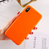 Moskado For iPhone 7 Phone Case Simple Solid Candy Color For iPhone 11 Pro X XR XS Max 6 6s 8 Plus Silicone Soft TPU Back Cover
