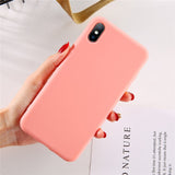 Moskado For iPhone 7 Phone Case Simple Solid Candy Color For iPhone 11 Pro X XR XS Max 6 6s 8 Plus Silicone Soft TPU Back Cover