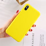 Moskado For iPhone 7 Phone Case Simple Solid Candy Color For iPhone 11 Pro X XR XS Max 6 6s 8 Plus Silicone Soft TPU Back Cover