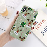 Lovebay Christmas Phone Cases For iPhone 7 XR 11 Pro Elk Santa Claus Flowers For iPhone 6 6s 8 Plus X XS Max Soft TPU Back Cover