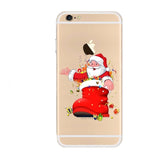 Phone Cases For iPhone 8 7 Plus 6 6S Case Christmas Soft Silicone Santa Claus Case for iPhone 5 5S SE XS Max X XR Cover Capa