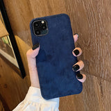 Lovebay Plush Phone Case For iPhone 7 8 Plus 11 Pro X XR XS Max Furry Cloth Solid Color Shell Soft PU Back Cover For iPhone 11