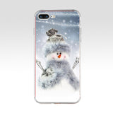 241H Animated Winter snowman snow Soft TPU Silicone Cover Case For Apple iPhone  6 6s 7 8 plus Case