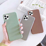 Moskado For iPhone 7 Phone Case Simple Solid Candy Color For iPhone 11 Pro X XR XS Max 6 6s 8 Plus Silicone Soft TPU Back Cover
