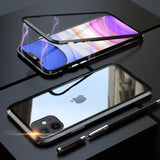 Luxury 360 Magnetic Case For iPhone 11 Pro XS MAX X 6 6S 7 8 Plus XR Coque Metal Phone Cover Two Side Tempered Glass Funda Case