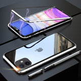 Luxury 360 Magnetic Case For iPhone 11 Pro XS MAX X 6 6S 7 8 Plus XR Coque Metal Phone Cover Two Side Tempered Glass Funda Case