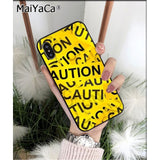MaiYaCa off yellow warning TPU Silicone Phone Case Cover for Apple iphone 11 pro 8 7 66S Plus X XS MAX 5S SE XR Cover