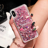 Liquid Dynamic Quicksand Glitter Phone Case For iphone 5 5S SE 6S 6 7 8 Plus X XR XS MAX Protective Nail Polish Sequins Cover