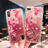 Liquid Dynamic Quicksand Glitter Phone Case For iphone 5 5S SE 6S 6 7 8 Plus X XR XS MAX Protective Nail Polish Sequins Cover