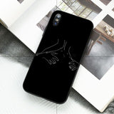 Ruicaica Black and white line art Smart Cover Black Soft Shell Phone Case for iPhone X XS MAX 6 6S 7 7plus 8 8Plus 5 5S XR