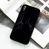 Ruicaica Black and white line art Smart Cover Black Soft Shell Phone Case for iPhone X XS MAX 6 6S 7 7plus 8 8Plus 5 5S XR