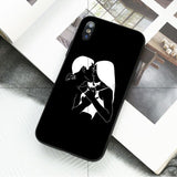 Ruicaica Black and white line art Smart Cover Black Soft Shell Phone Case for iPhone X XS MAX 6 6S 7 7plus 8 8Plus 5 5S XR