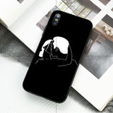 Ruicaica Black and white line art Smart Cover Black Soft Shell Phone Case for iPhone X XS MAX 6 6S 7 7plus 8 8Plus 5 5S XR