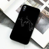 Ruicaica Black and white line art Smart Cover Black Soft Shell Phone Case for iPhone X XS MAX 6 6S 7 7plus 8 8Plus 5 5S XR